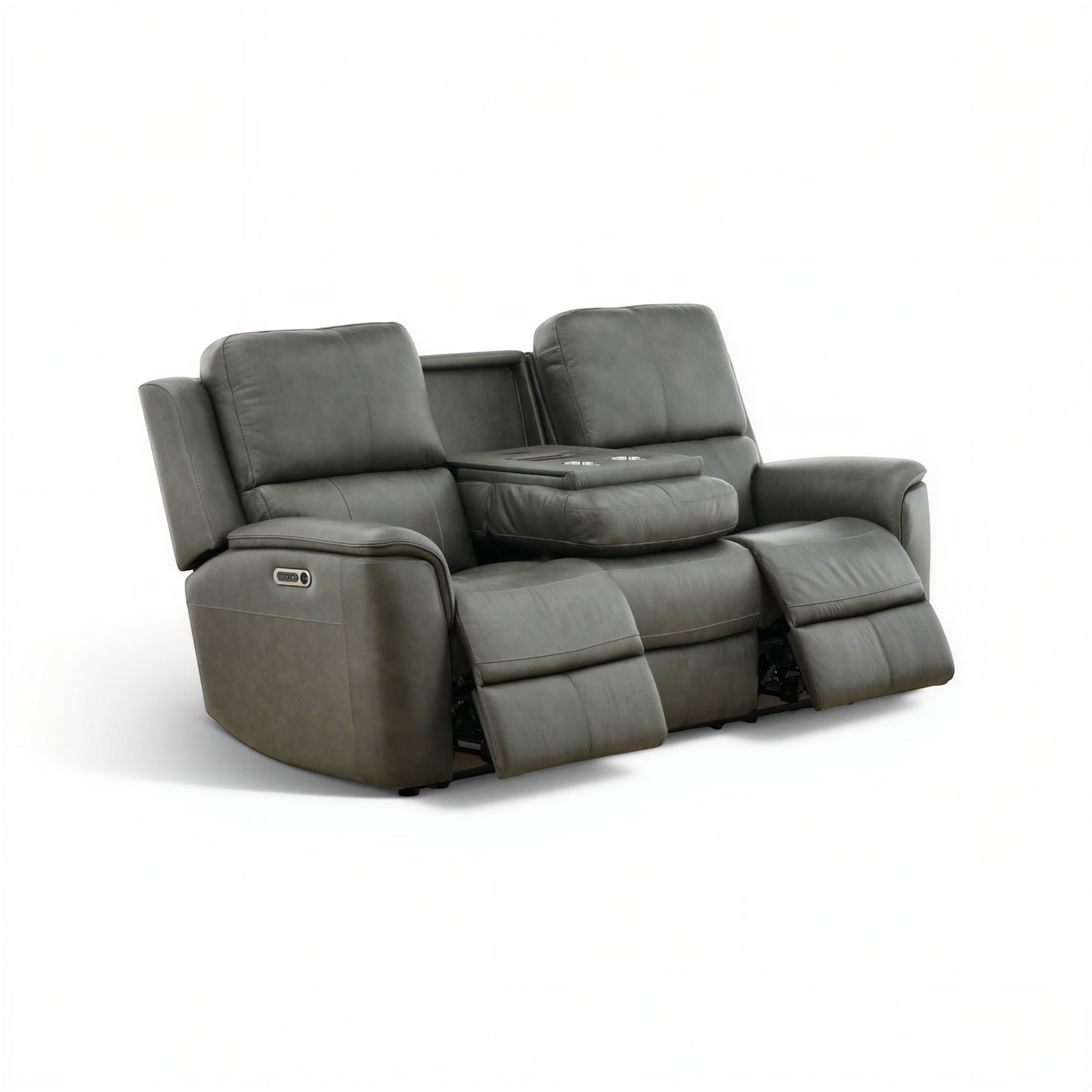 Flexsteel Grayson Leather power Sofa with Drop Down Table