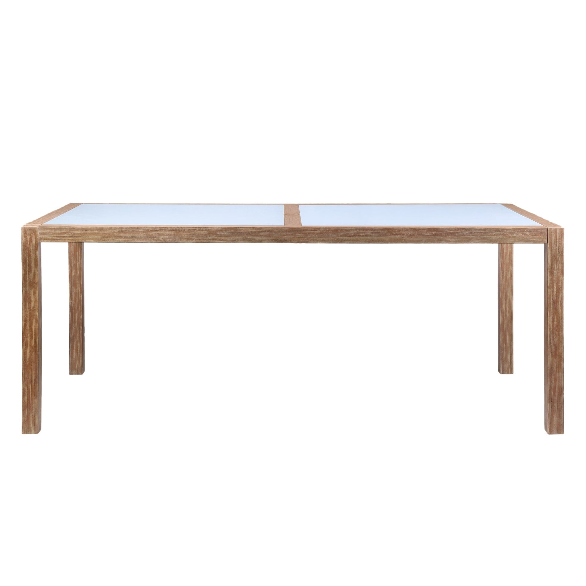 Sienna Outdoor Eucalyptus Dining Table with Gray Teak Finish and Super