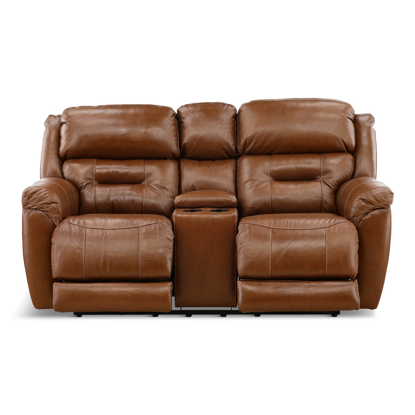Armani Leather Power Console Loveseat