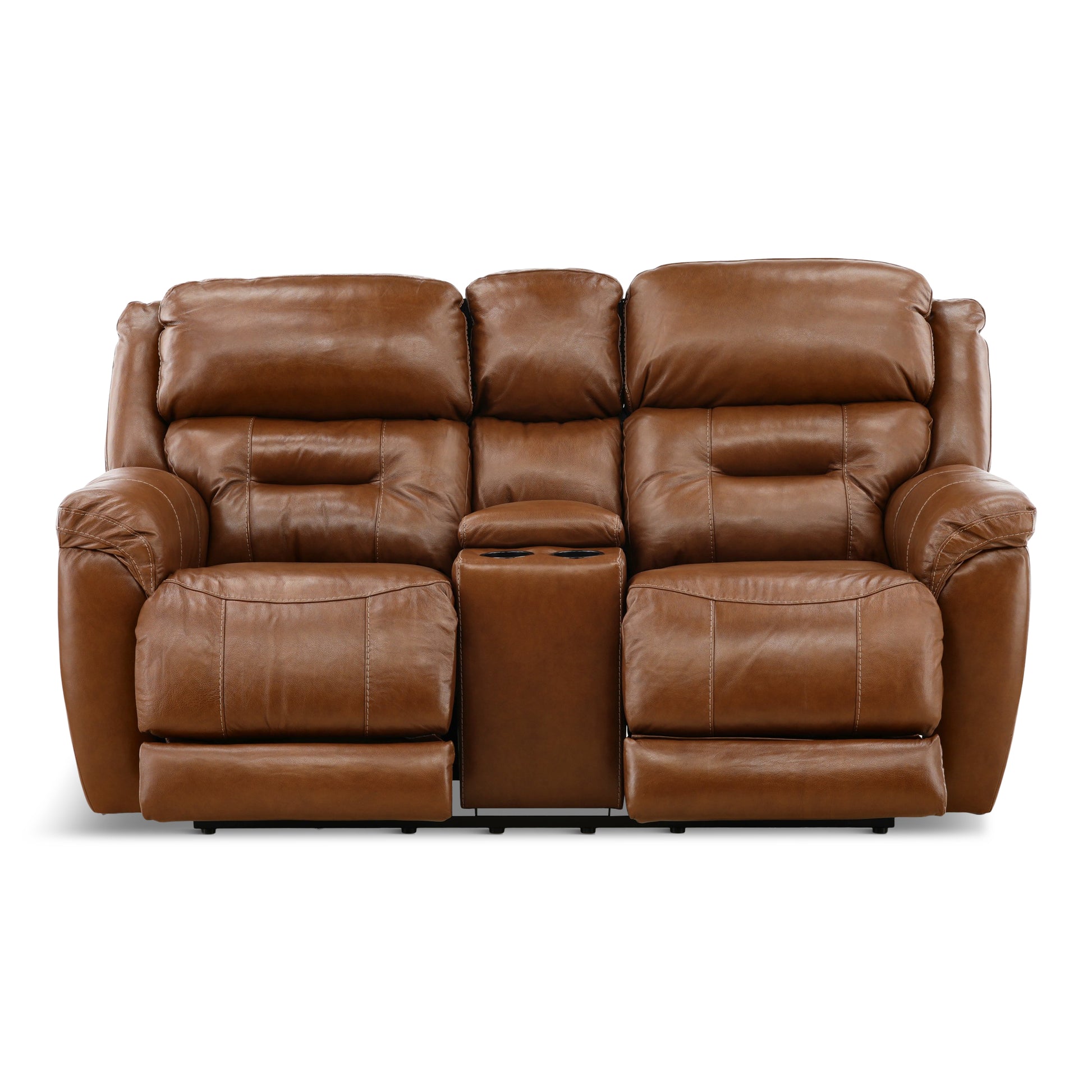 Armani Leather Power Console Loveseat