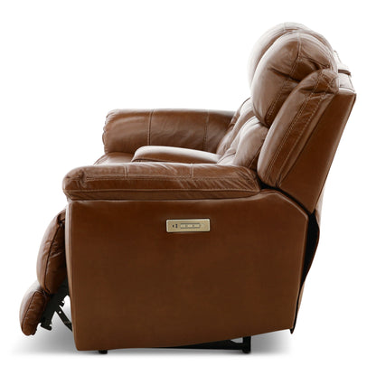 Armani Leather Power Console Loveseat