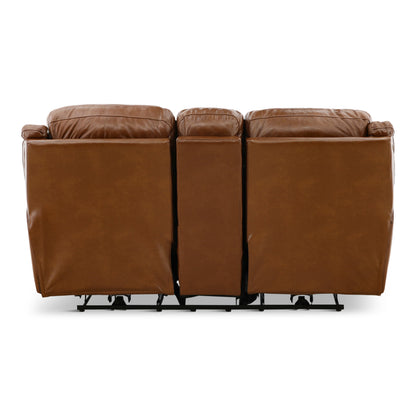 Armani Leather Power Console Loveseat