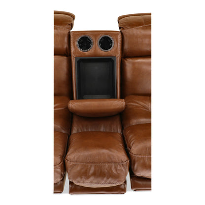 Armani Leather Power Console Loveseat