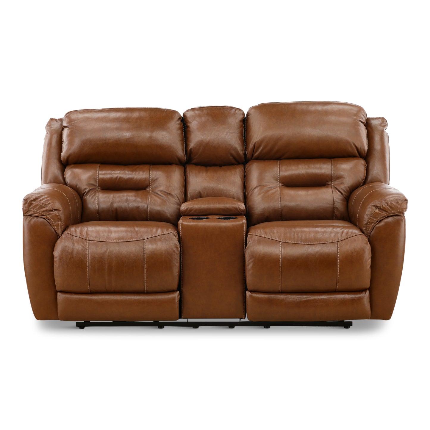 Armani Leather Power Console Loveseat