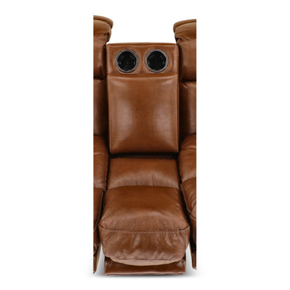 Armani Leather Power Console Loveseat