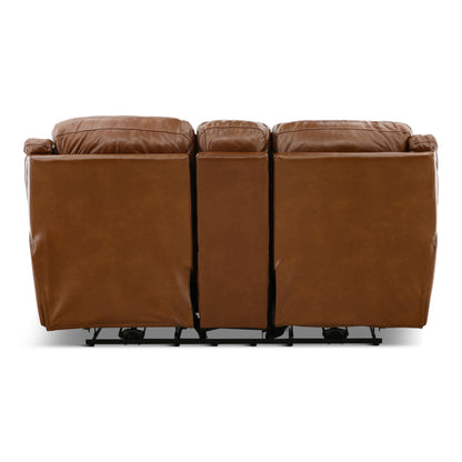 Armani Leather Power Console Loveseat