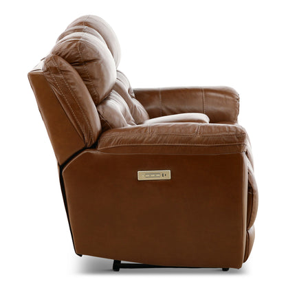 Armani Leather Power Console Loveseat