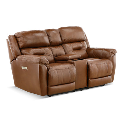 Armani Leather Power Console Loveseat