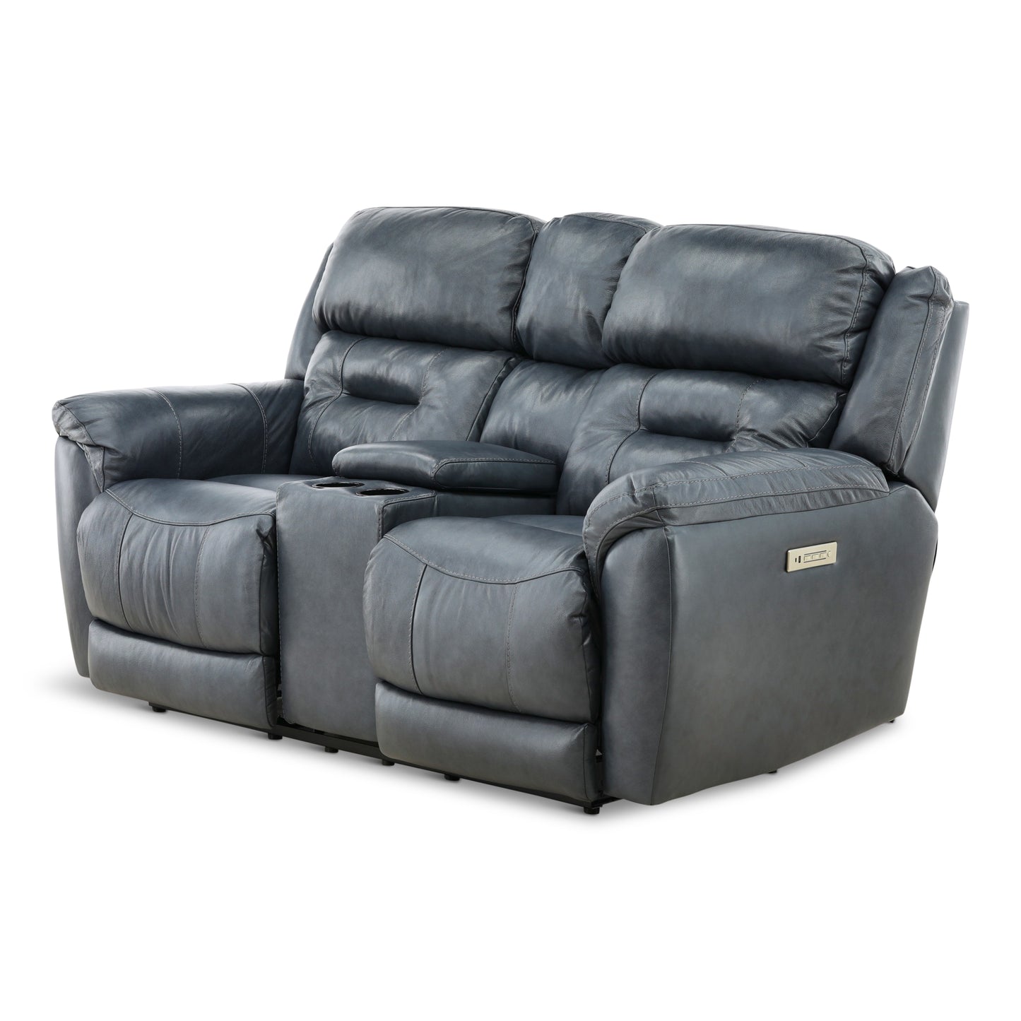 Armani Leather Power Console Loveseat