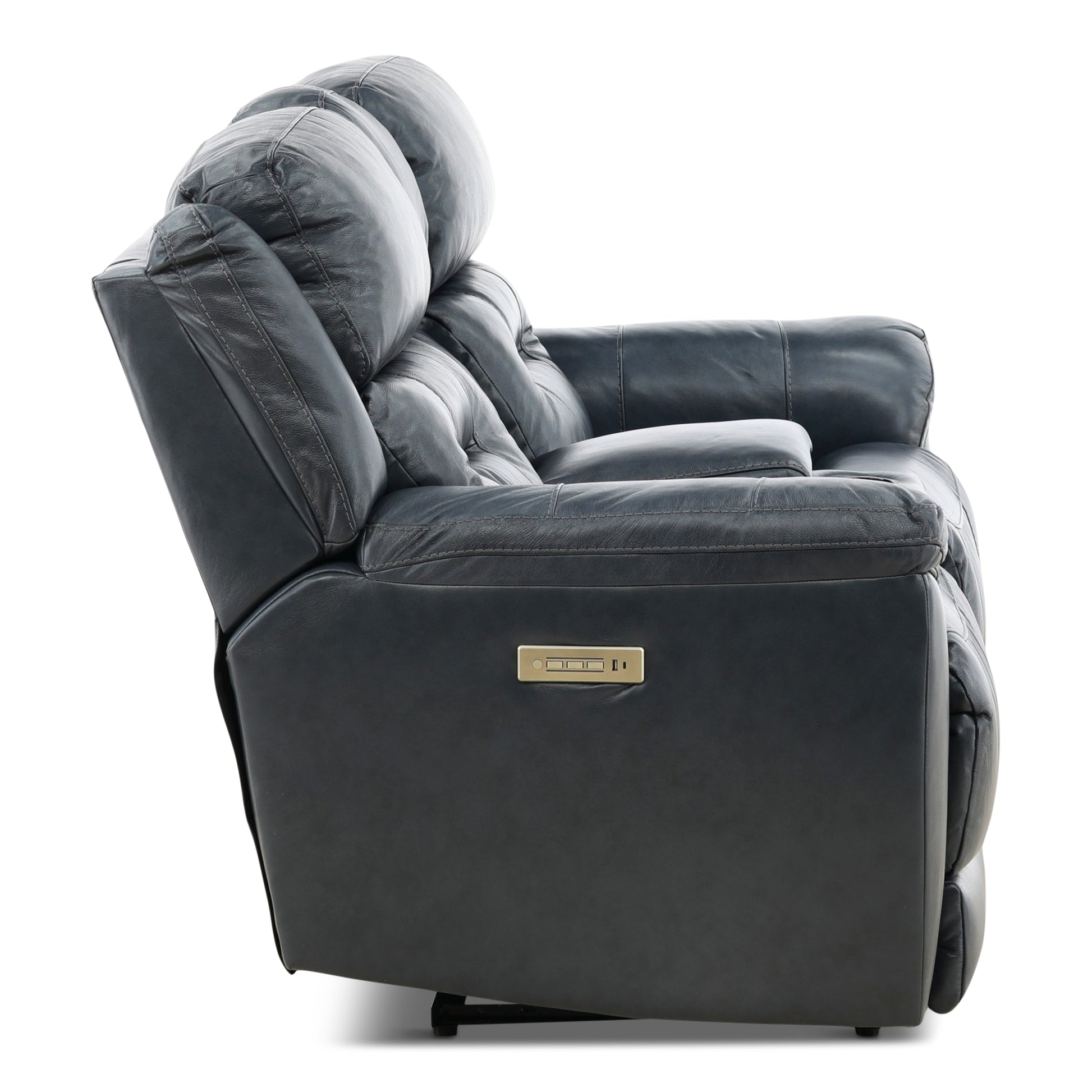 Armani Leather Power Console Loveseat