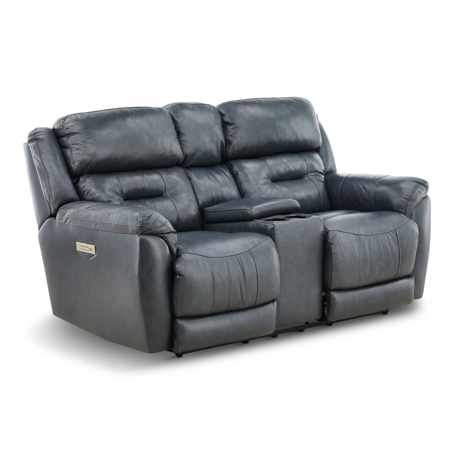 Armani Leather Power Console Loveseat