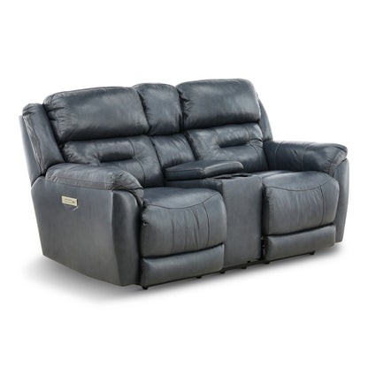 Armani Leather Power Console Loveseat
