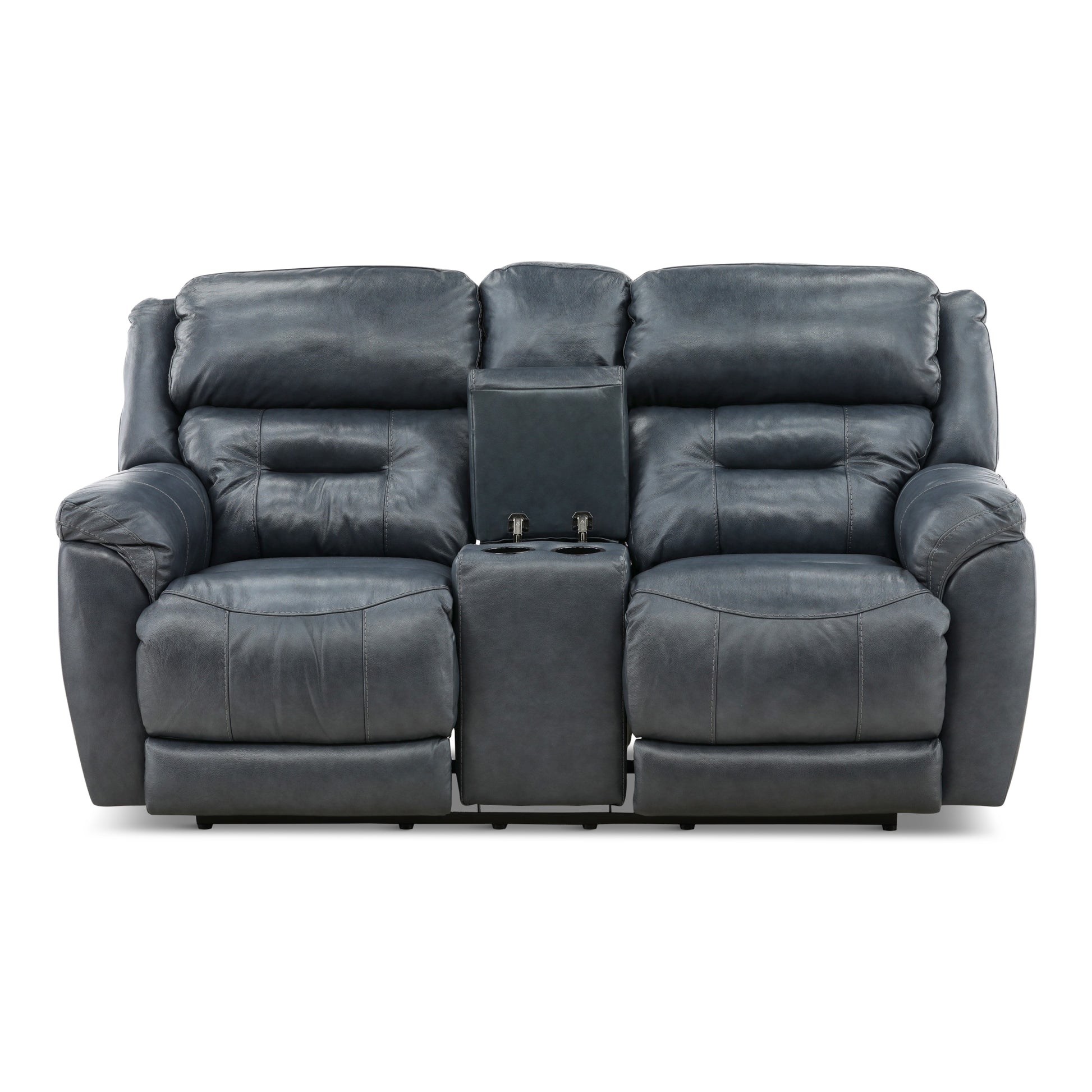 Armani Leather Power Console Loveseat