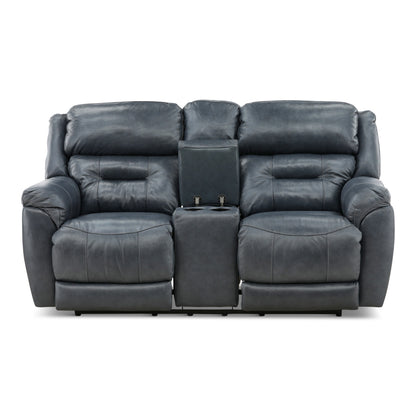 Armani Leather Power Console Loveseat