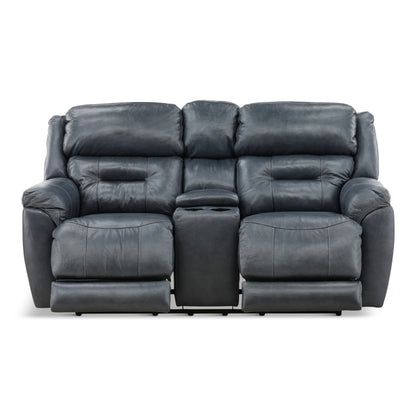 Armani Leather Power Console Loveseat