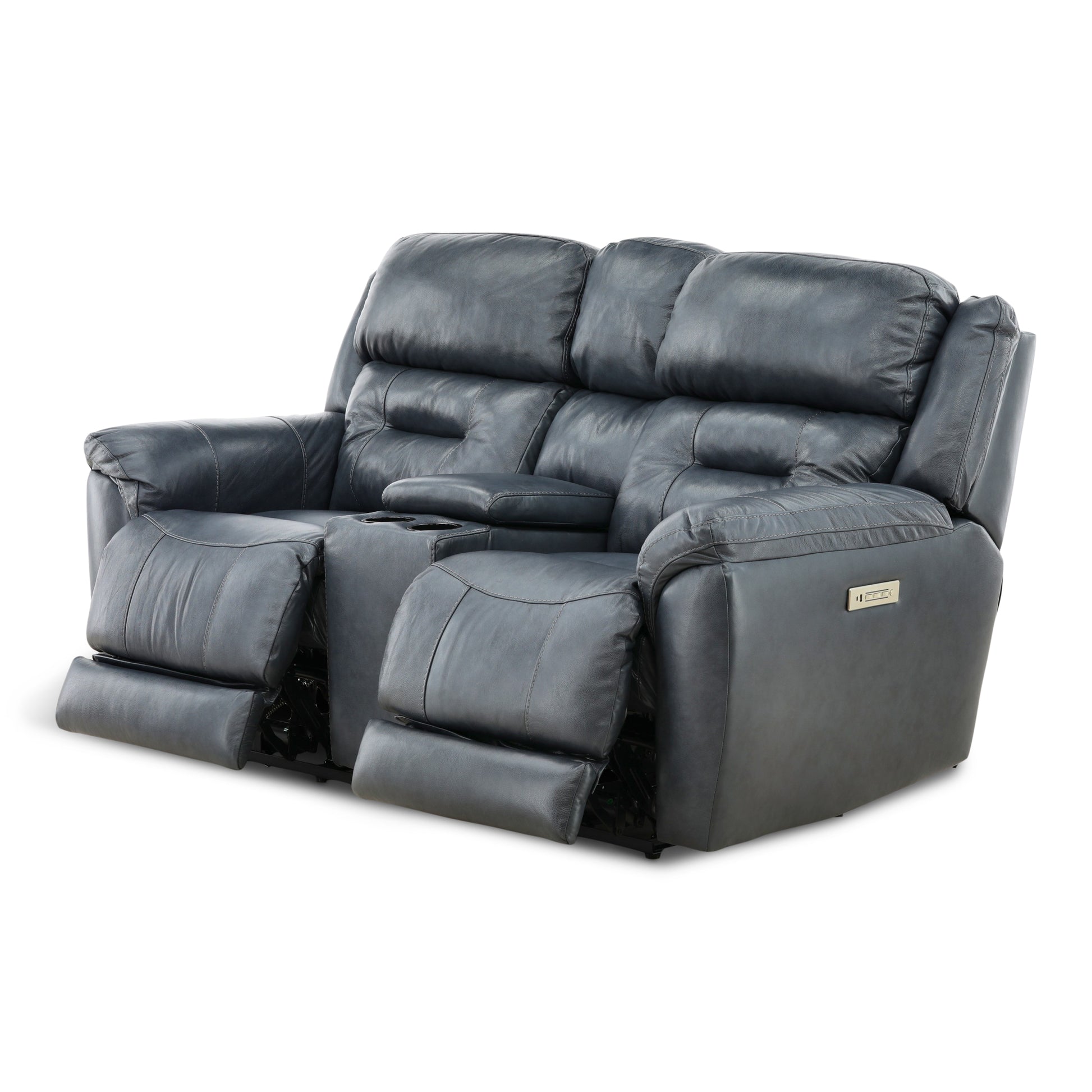 Armani Leather Power Console Loveseat
