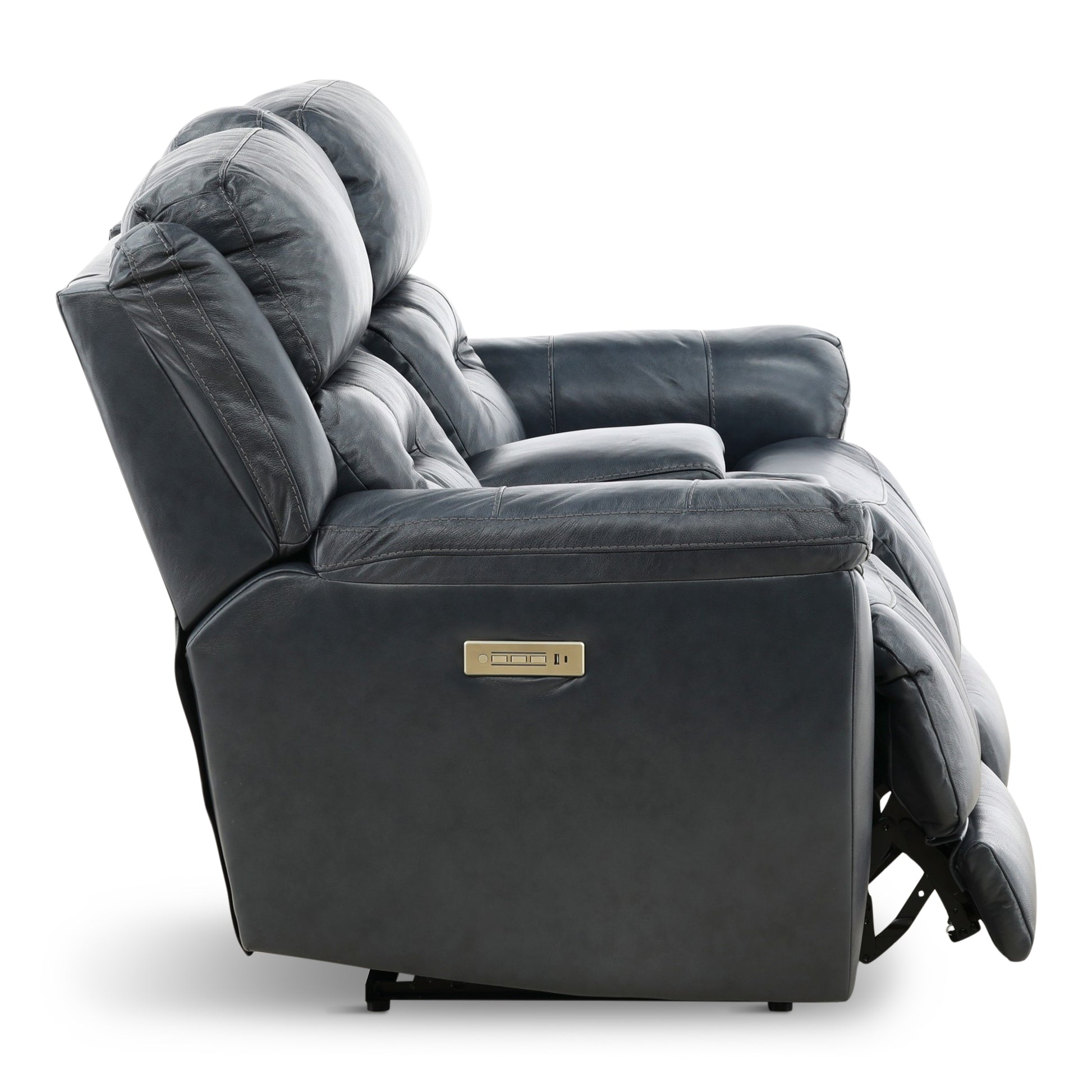 Armani Leather Power Console Loveseat