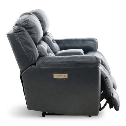 Armani Leather Power Console Loveseat