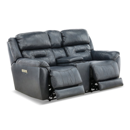 Armani Leather Power Console Loveseat