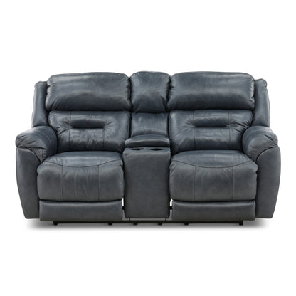 Armani Leather Power Console Loveseat