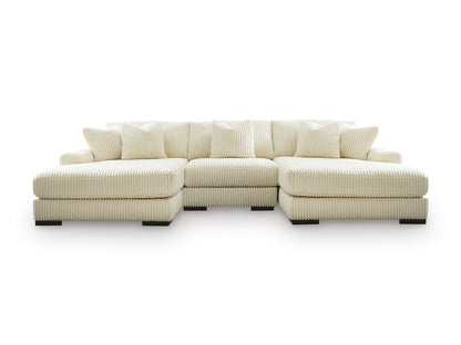 Lindyn 3-Piece Sectional with Double Chaise Ivory