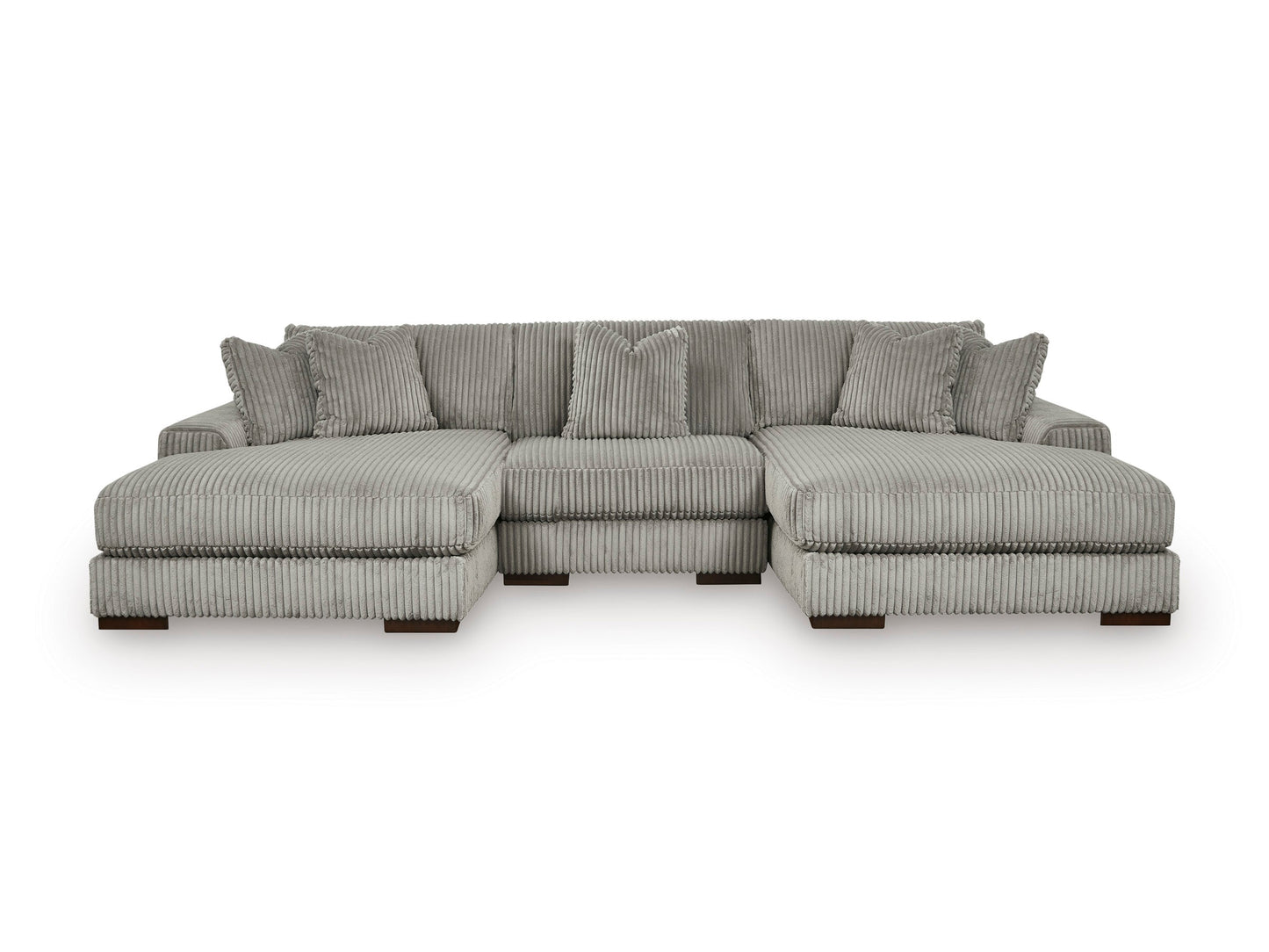 Lindyn 3-Piece Sectional with Double Chaise Fog