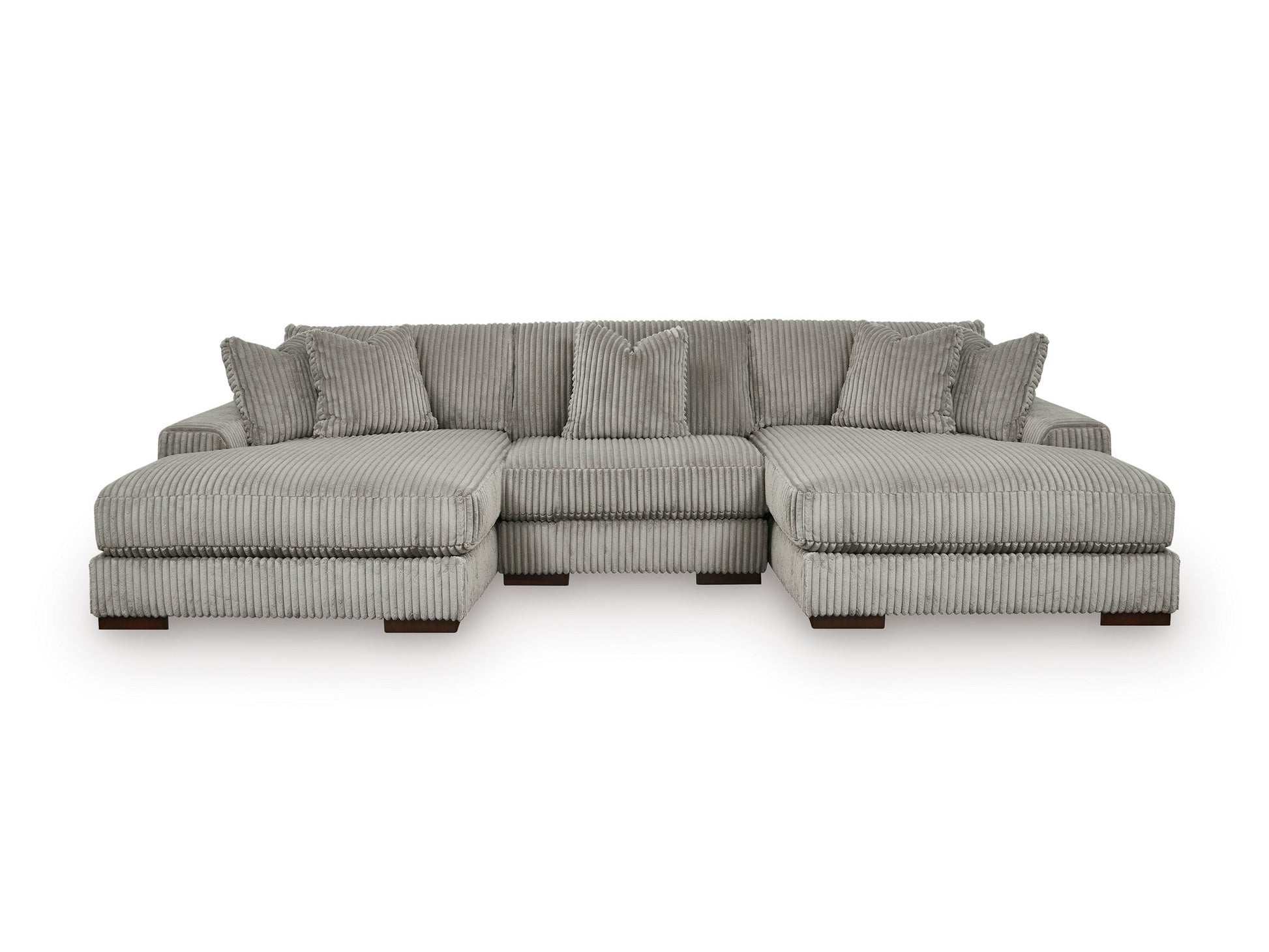 Lindyn 3-Piece Sectional with Double Chaise Fog