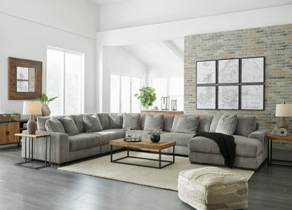 Lindyn Right-Facing 6-Piece Sectional with Chaise Fog