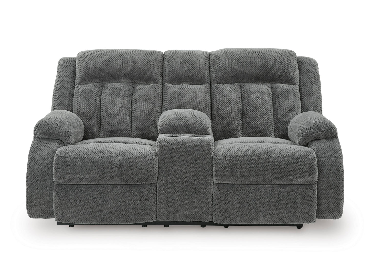 Greely Bend Power Reclining Console Loveseat Steel