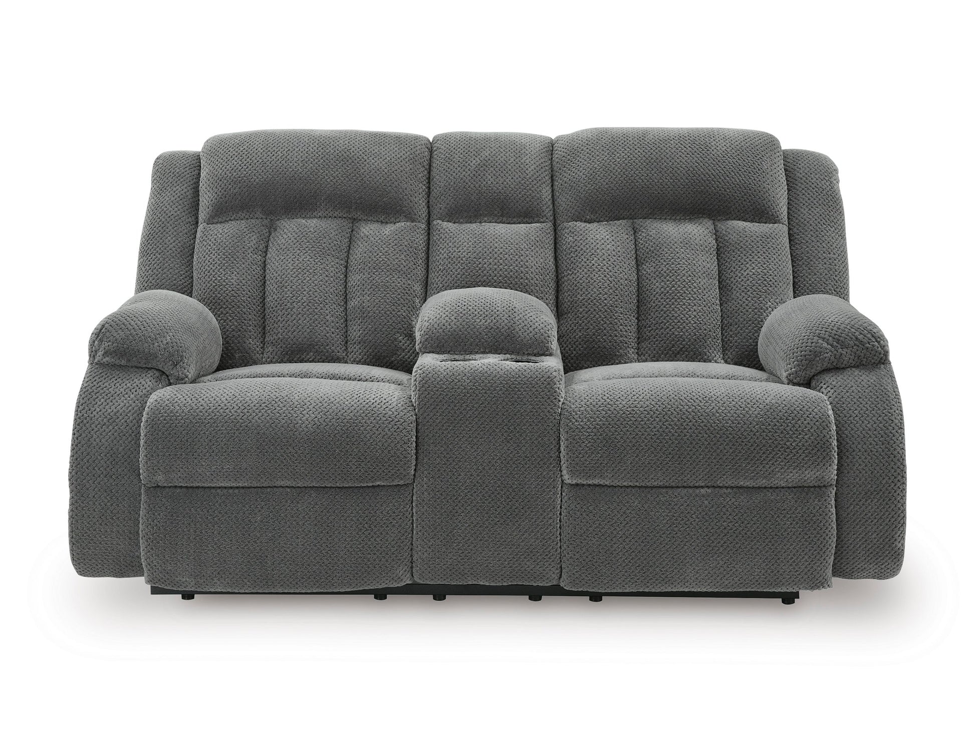 Greely Bend Power Reclining Console Loveseat Steel
