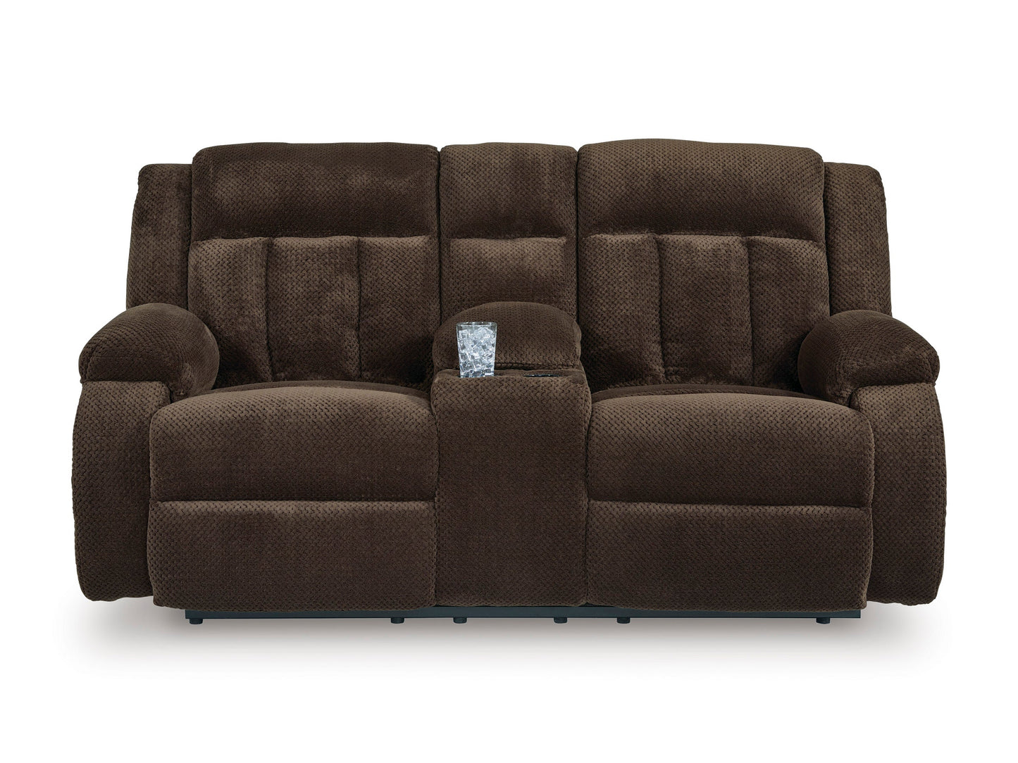 Greely Bend Power Reclining Console Loveseat Chocolate
