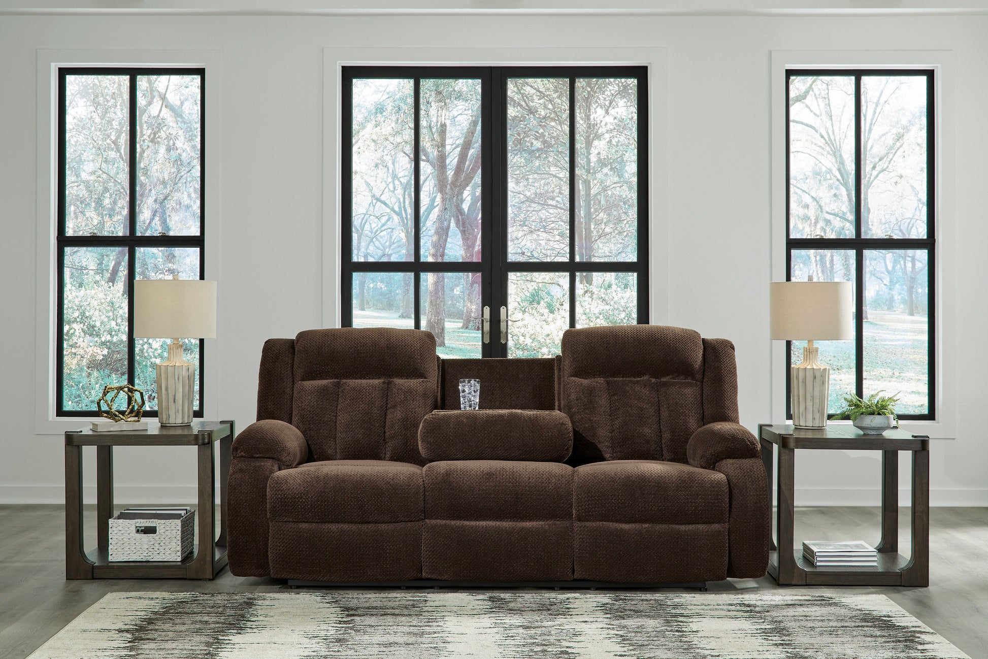 Greely Bend Power Reclining Sofa with Drop Down Table
