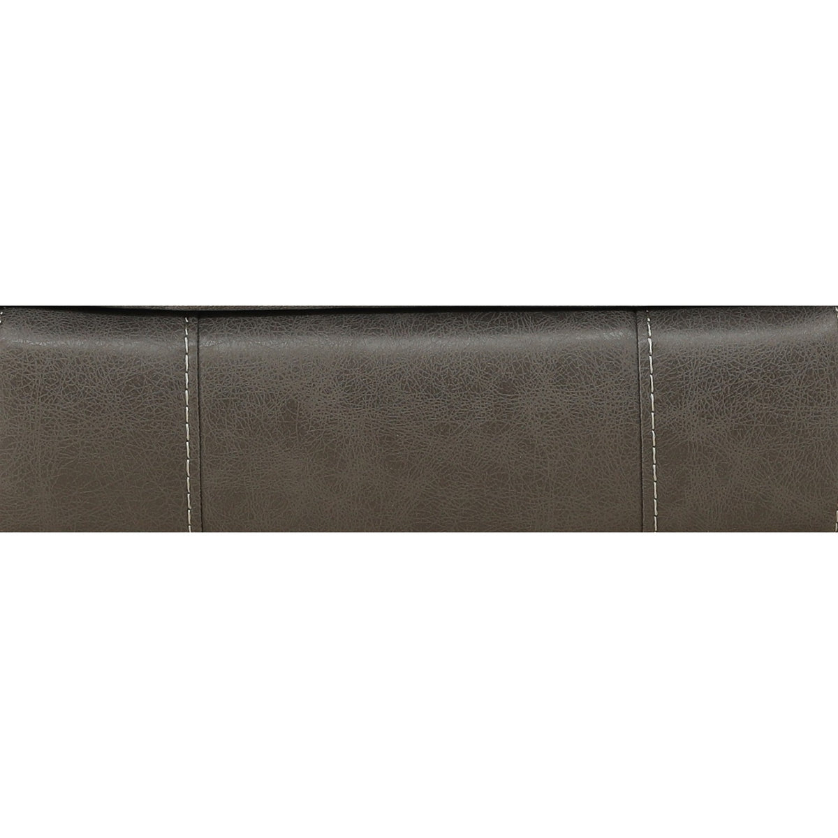 Dark upholstery side panel with contrast stitching seams