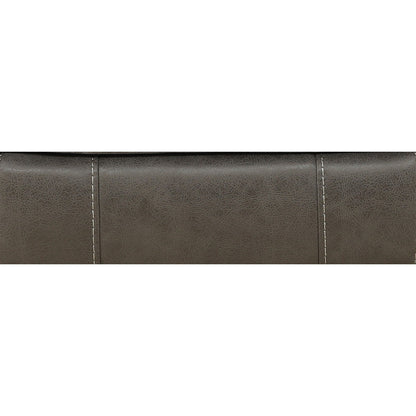 Dark upholstery side panel with contrast stitching seams
