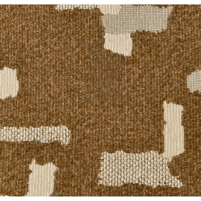 Close-up of brown and cream geometric-pattern accent chair fabric texture