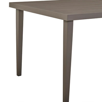 Silvana Outdoor Aluminum Gray Rectangle Dining Table