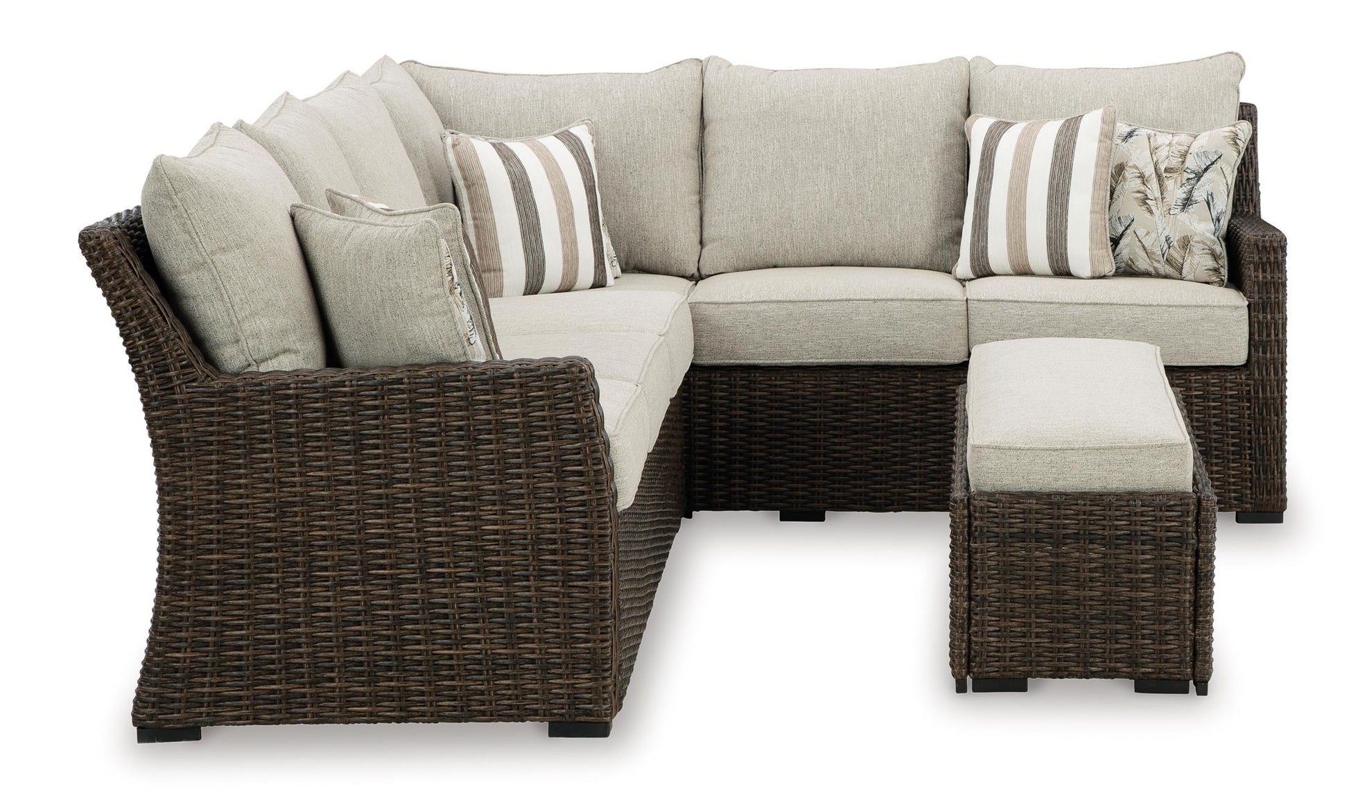 Brook Ranch Outdoor Sofa Sectional and Bench with Cushion