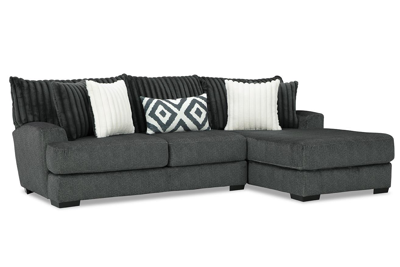 Avelina 2-Piece Right-Facing Sectional Chaise Gunmetal