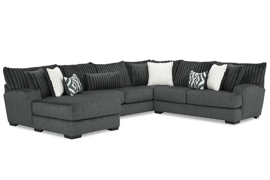 Avelina 3-Piece Left-Facing Sectional Chaise Gunmetal