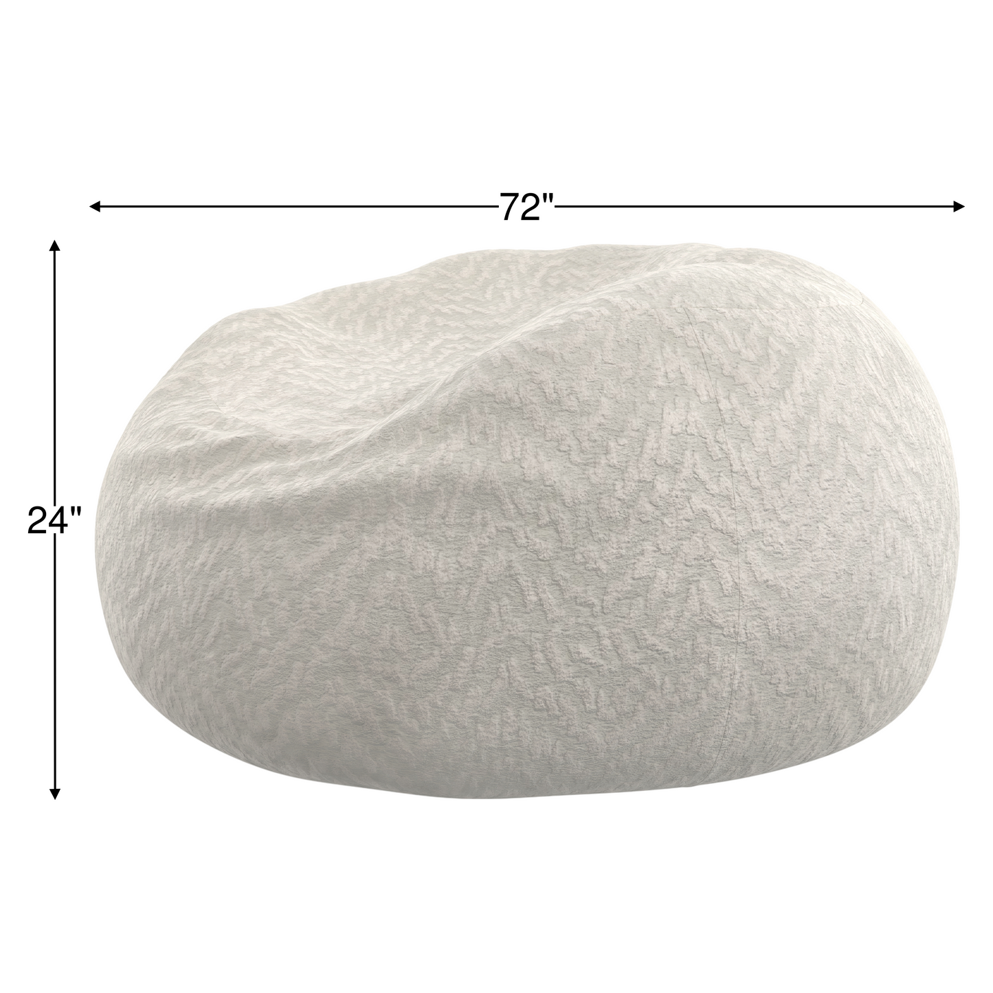 Parchment oversized bean bag with textured chevron fabric cover