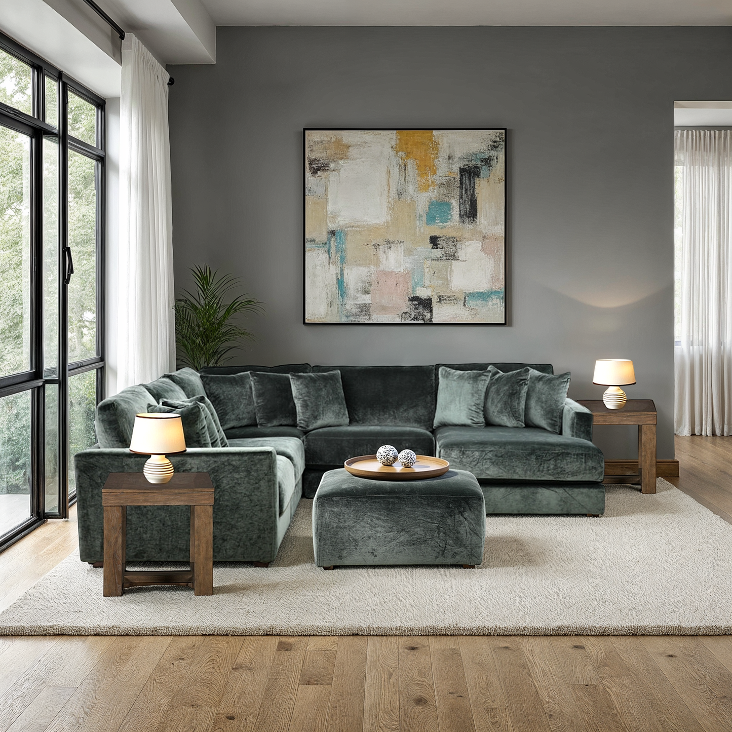 Evianna 5-Piece Pine Sectional