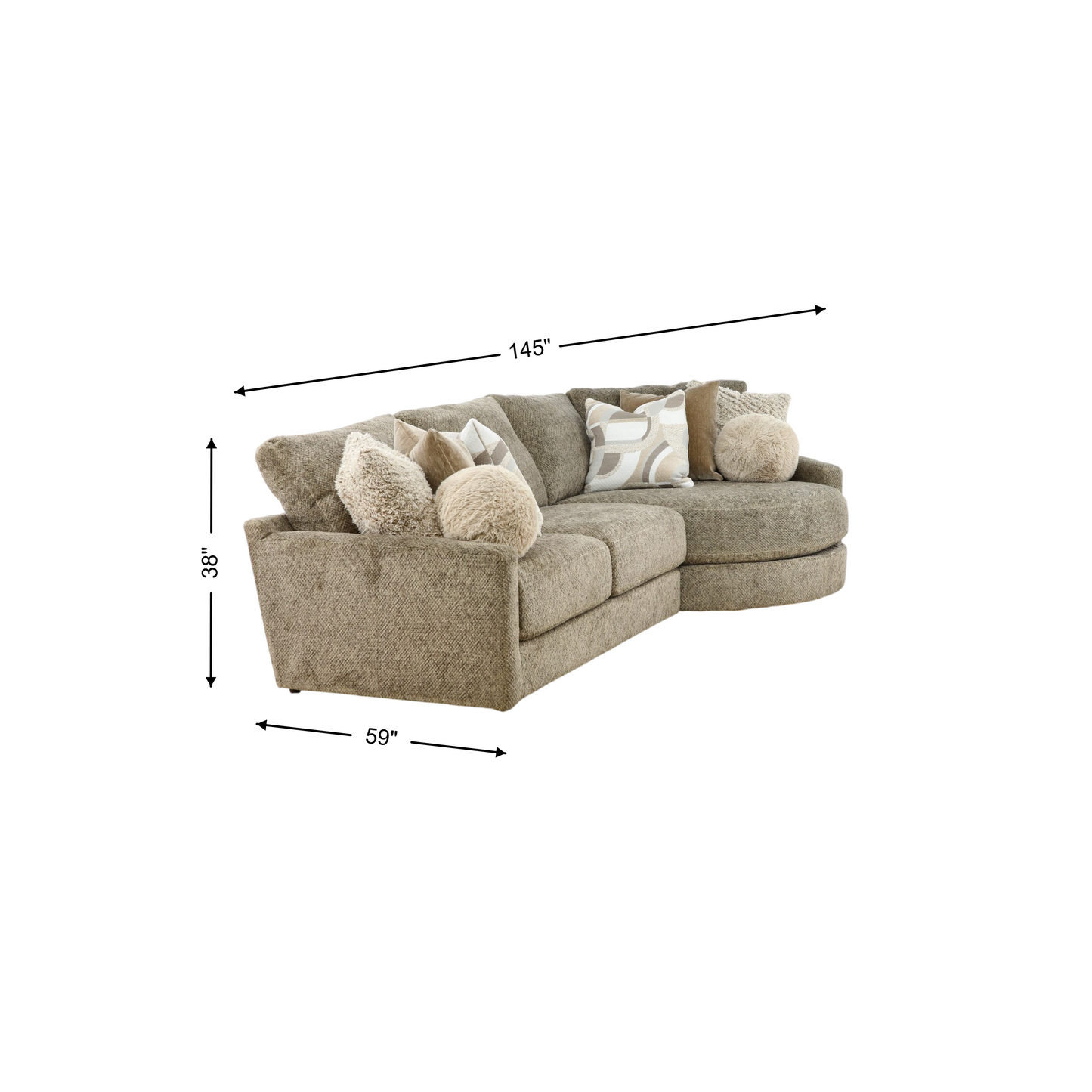 Warner 3-Piece Left-Facing Sofa Sectional