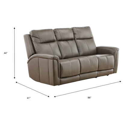 Flexsteel Trey Leather Power Reclining Sofa with Drop-Down Table