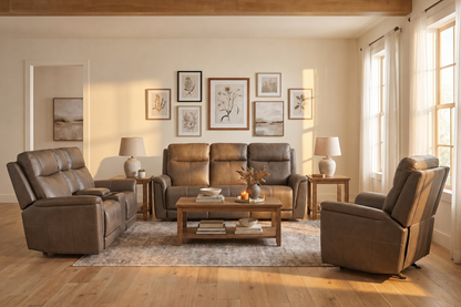 Flexsteel Trey Leather Power Reclining Loveseat