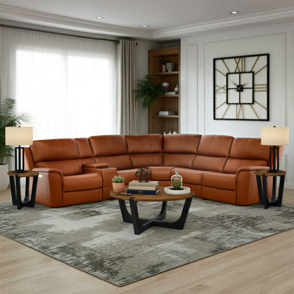 Flexsteel Karson 6-Piece Power Reclining Leather Sectional