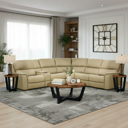 Flexsteel Karson 6-Piece Power Reclining Leather Sectional