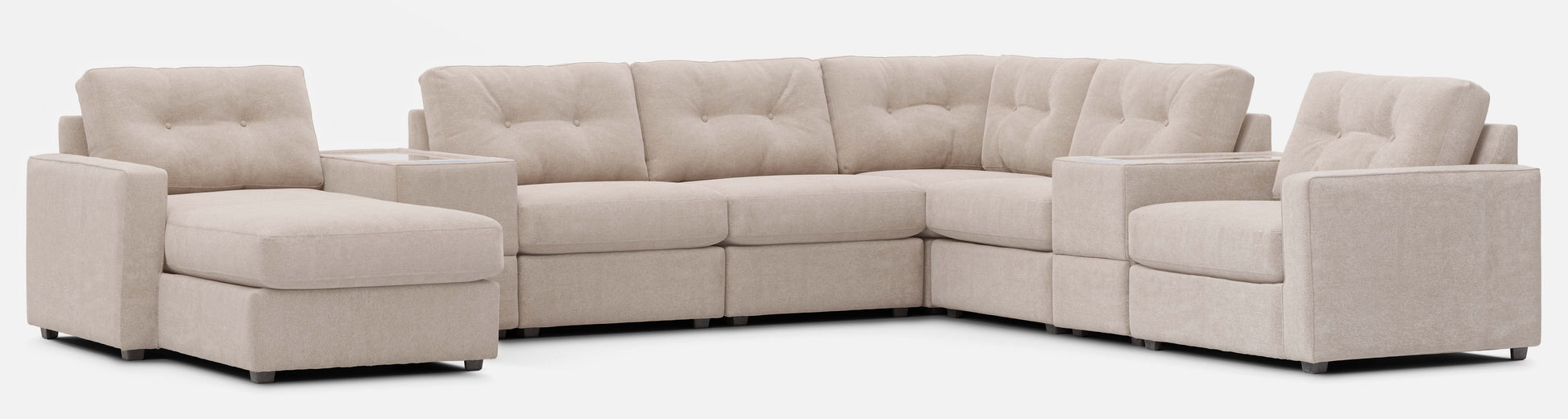 Modular One 8-Piece Sectional Chaise with E-Console