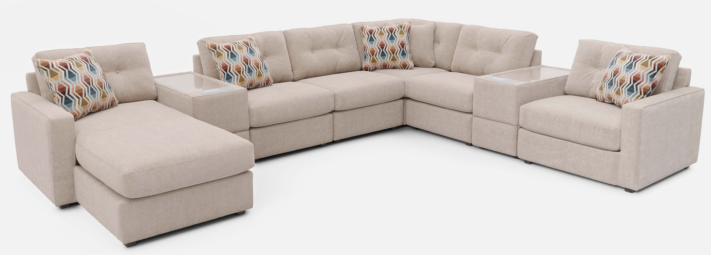 Modular One 8-Piece Sectional Chaise with E-Console