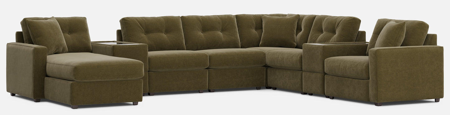 Modular One 8-Piece Sectional Chaise with E-Console