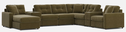 Modular One 8-Piece Sectional Chaise with E-Console